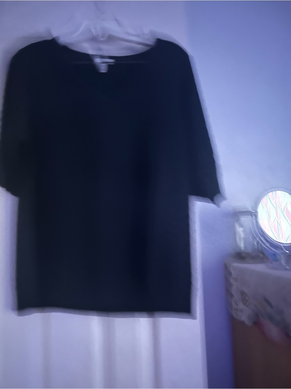 Ella Moss Black Textured V-Neck Top